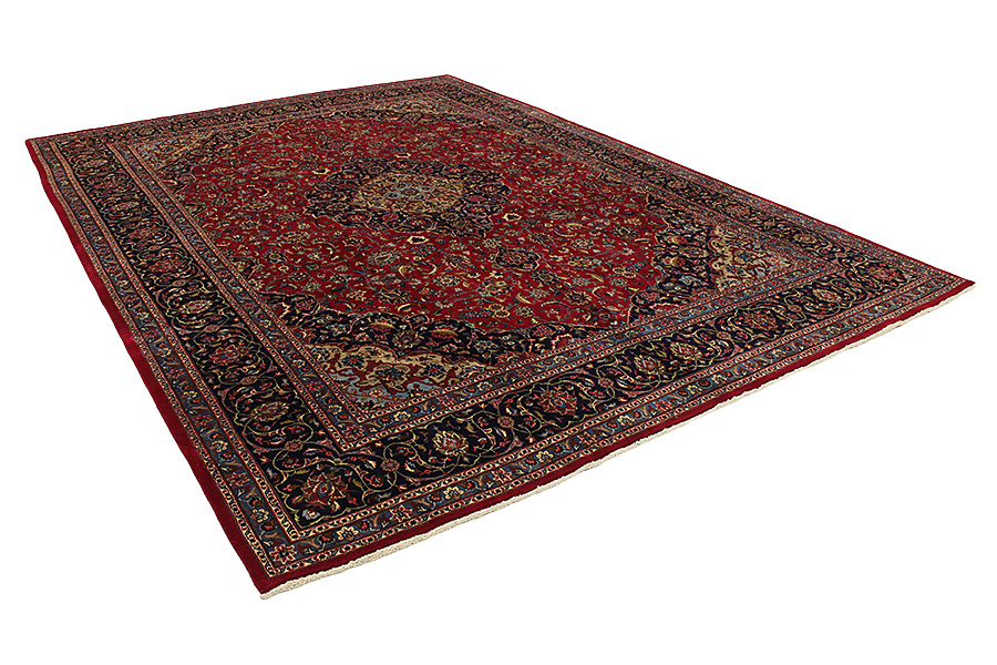 Kashan Perzisch Tapijt 395x297 - Afbeelding 1