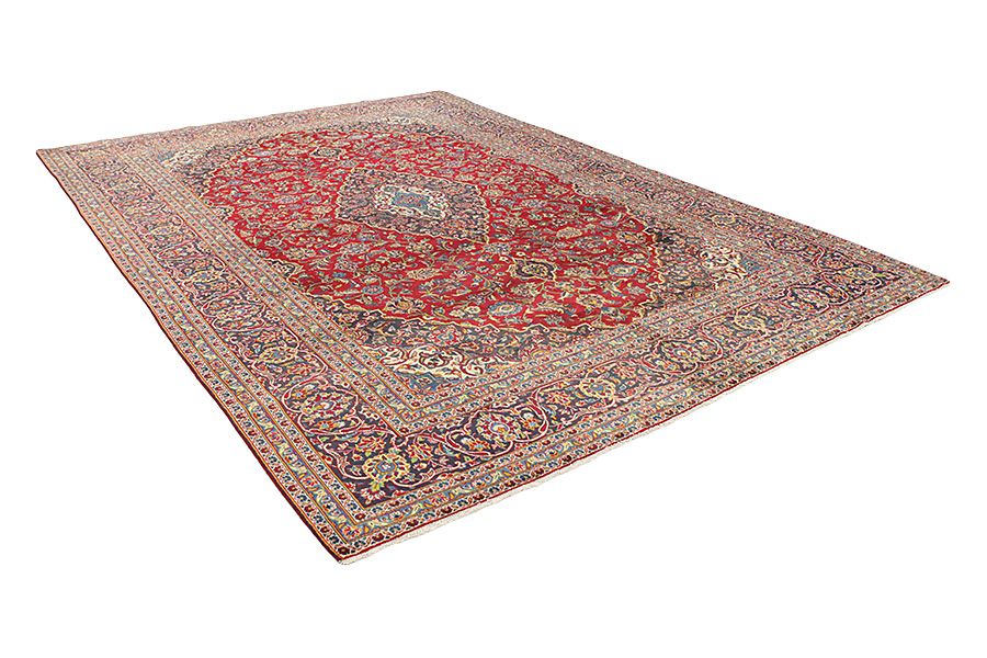 Kashan Perzisch Tapijt 387x275 - Afbeelding 1