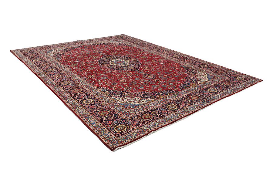 Kashan Perzisch Tapijt 397x295 - Afbeelding 1